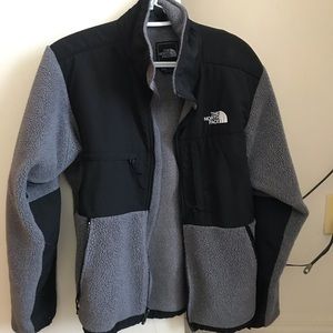 Black and grey NorthFace Jacket